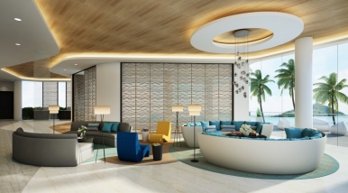 The resort’s stylish and chic Club Lounge, Photo ©  Autograph Hotels