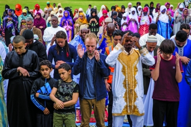 Muslims in the UK from diverse backgrounds come together to celebrate Eid