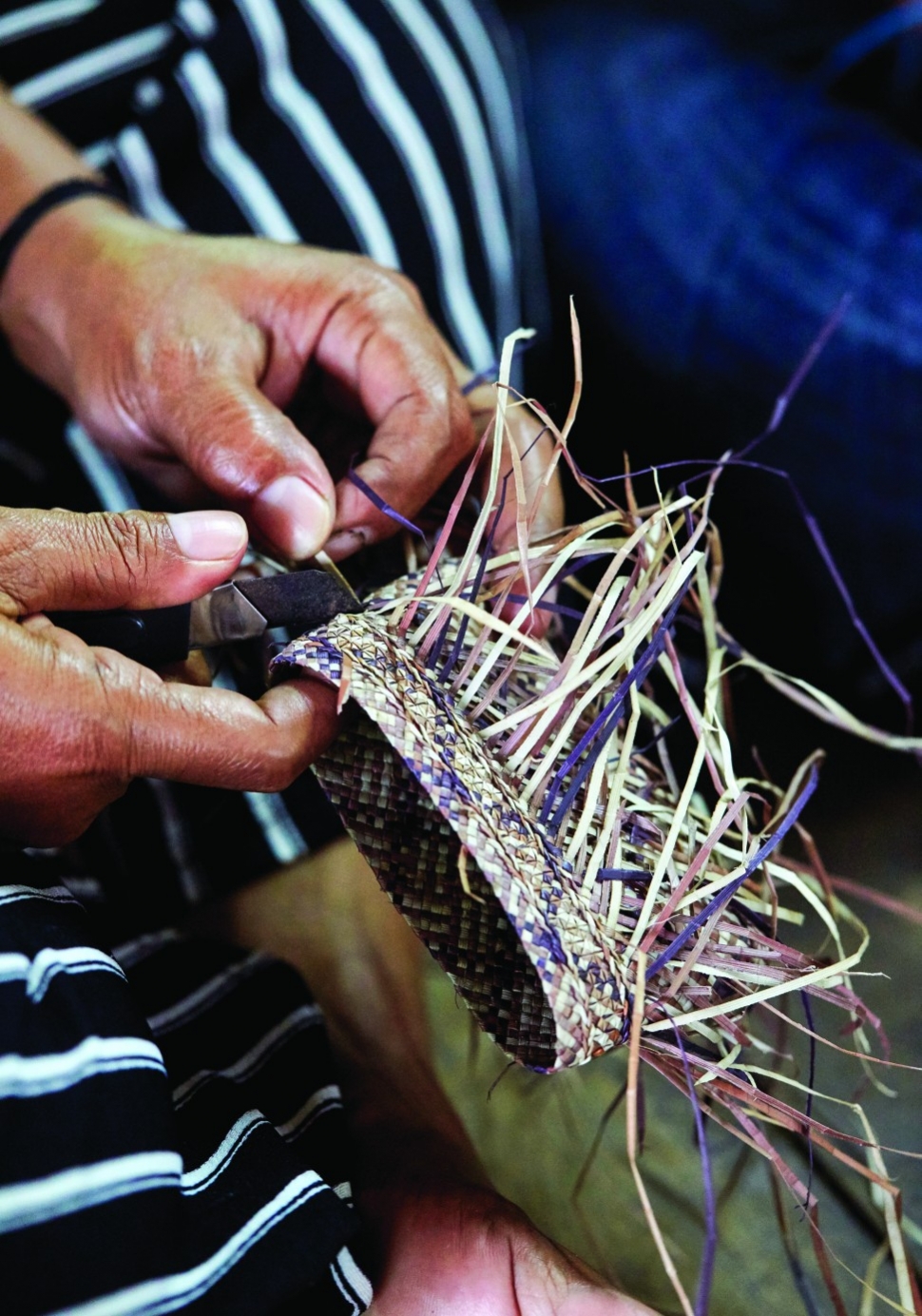 Weaving is a tradition in the community that has been passed down through the generations