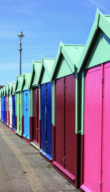 Colourful hut houses in Brighton
